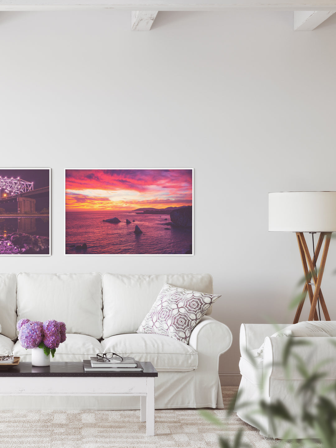Pismo Beach, California, fire sunset large photography print