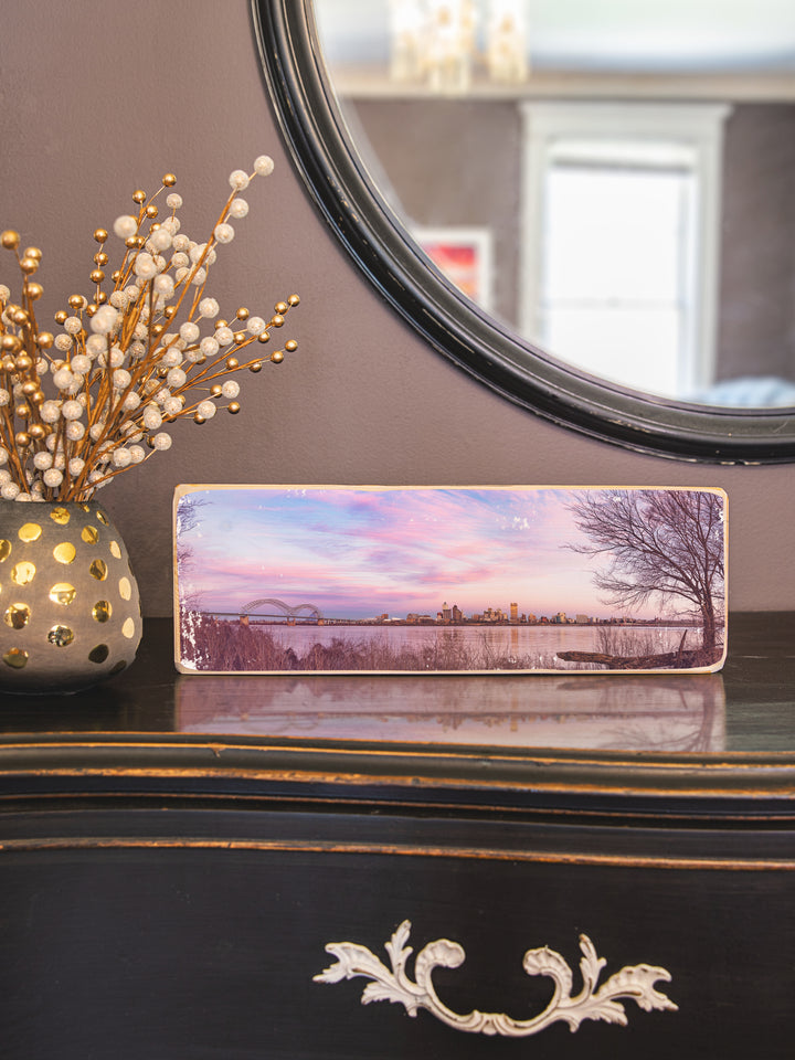 Memphis, Tennessee, cotton candy skies photography wood art