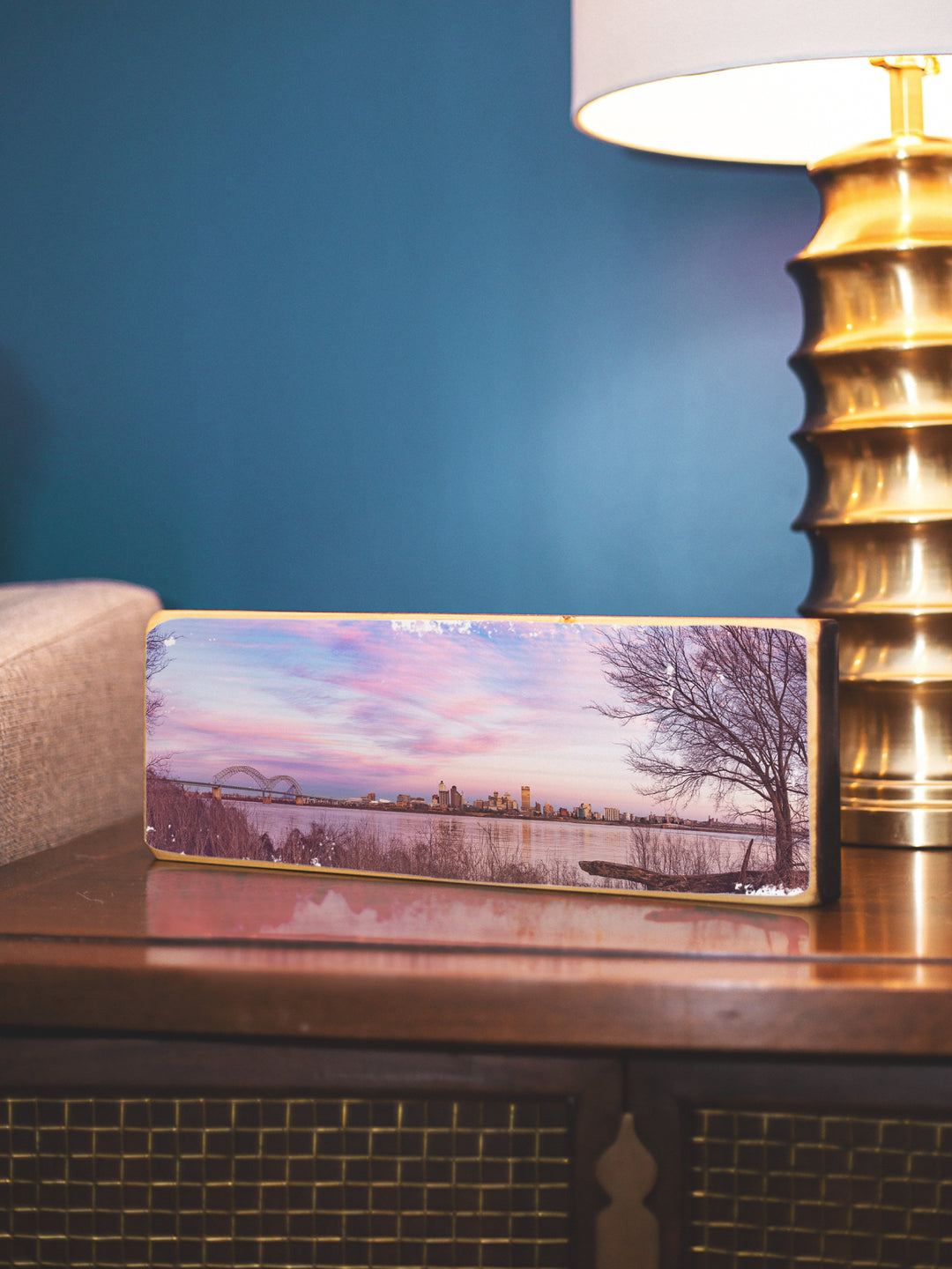 Memphis, Tennessee, cotton candy skies photography wood art