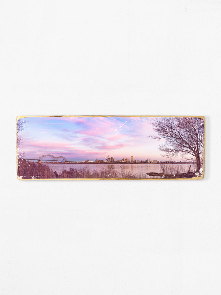 Memphis, Tennessee, cotton candy skies photography wood art