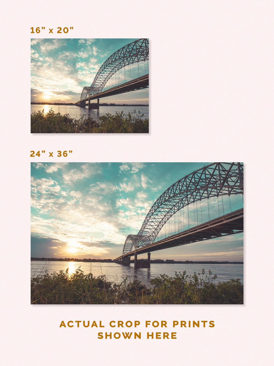 Memphis, Tennessee, daytime bridge photography print