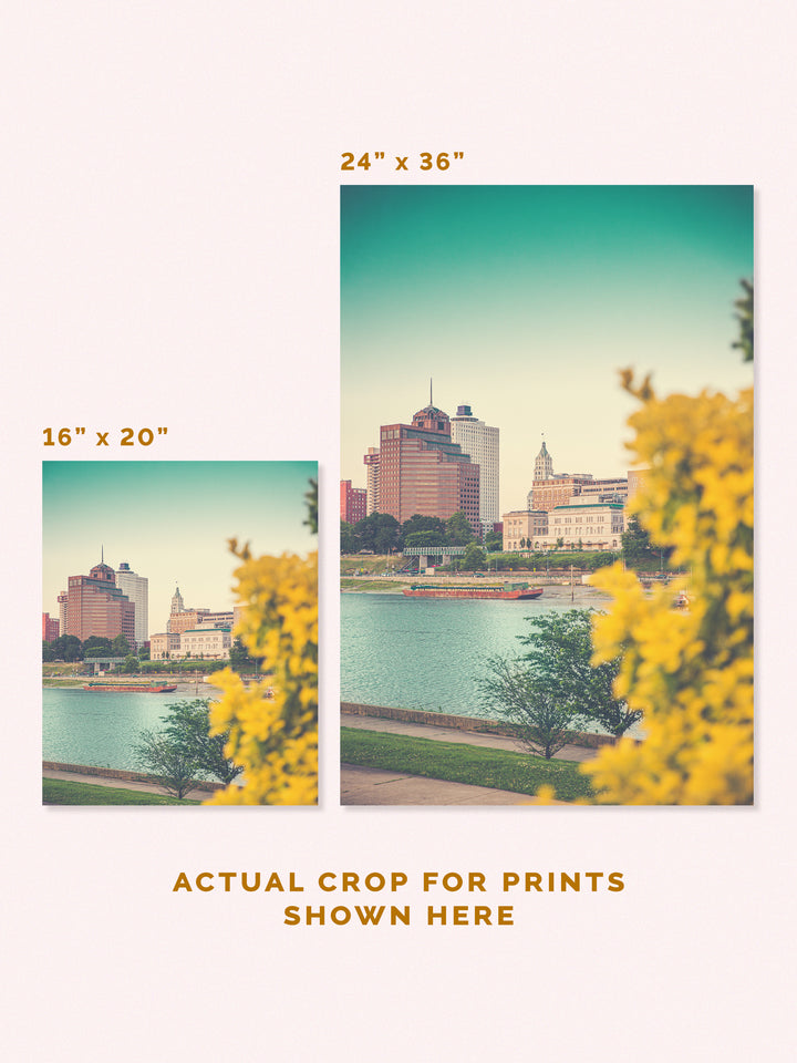 Downtown Memphis landmark buildings, large photography print, sizes 16" x 20" and 24" x 36"